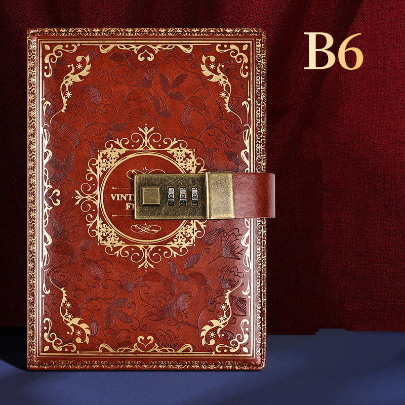 Vintage Retro European-Style Password  Notebook