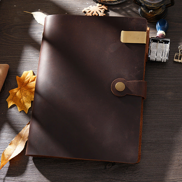 Vintage Large Leather Ring Binder Sketchbook (A5)