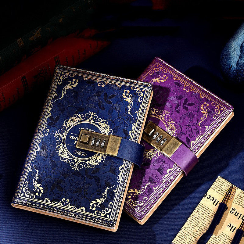 Vintage Retro European-Style Password  Notebook