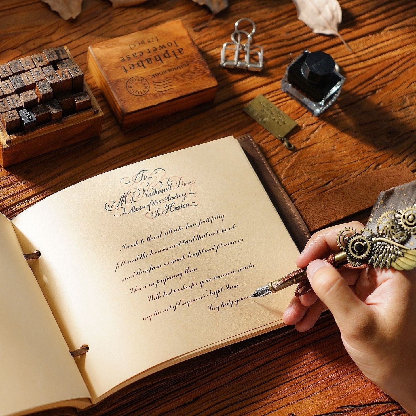 Vintage Handmade Leather Sketchbook - Maroon