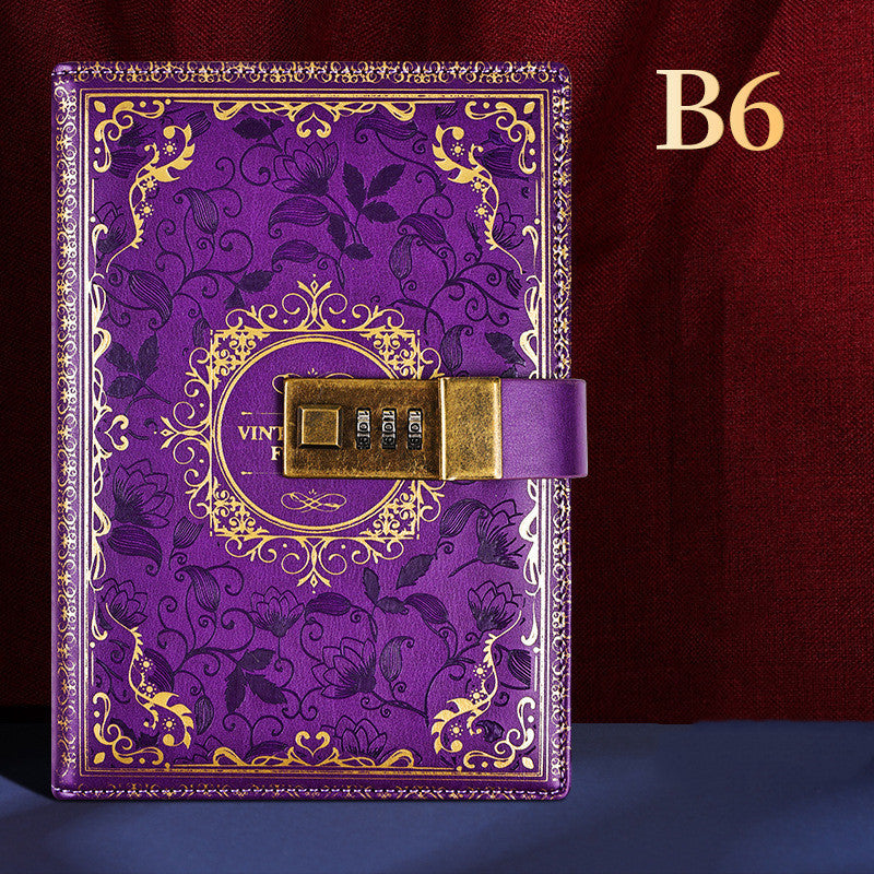 Vintage Retro European-Style Password  Notebook