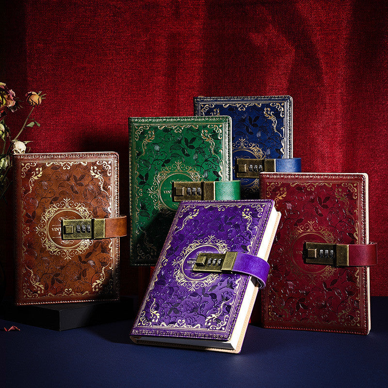 Vintage Retro European-Style Password  Notebook