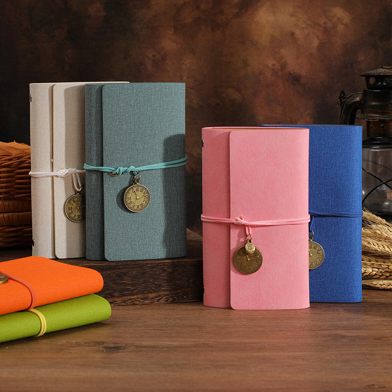 Vintage Vegan Leather Textured Ring-Binder Notebook