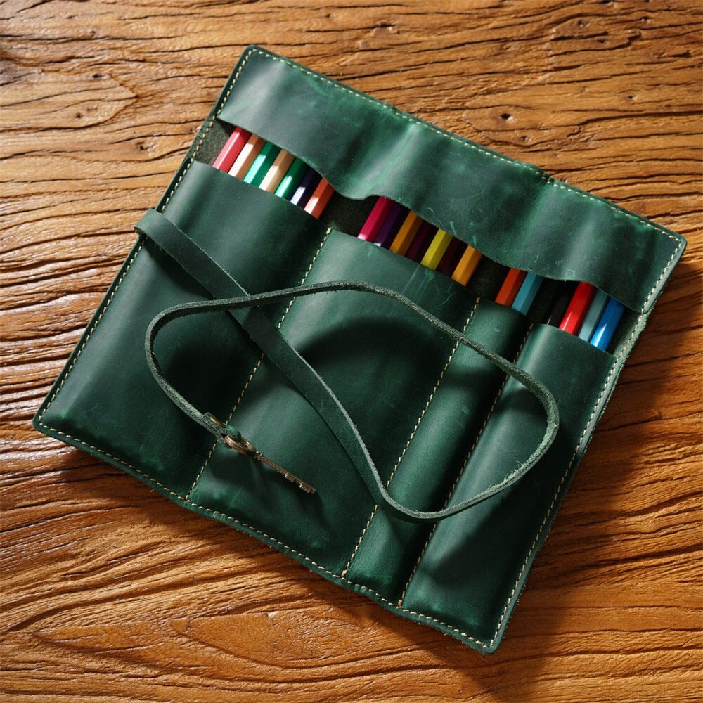 Vintage Handmade Roll-Up Pencil Case