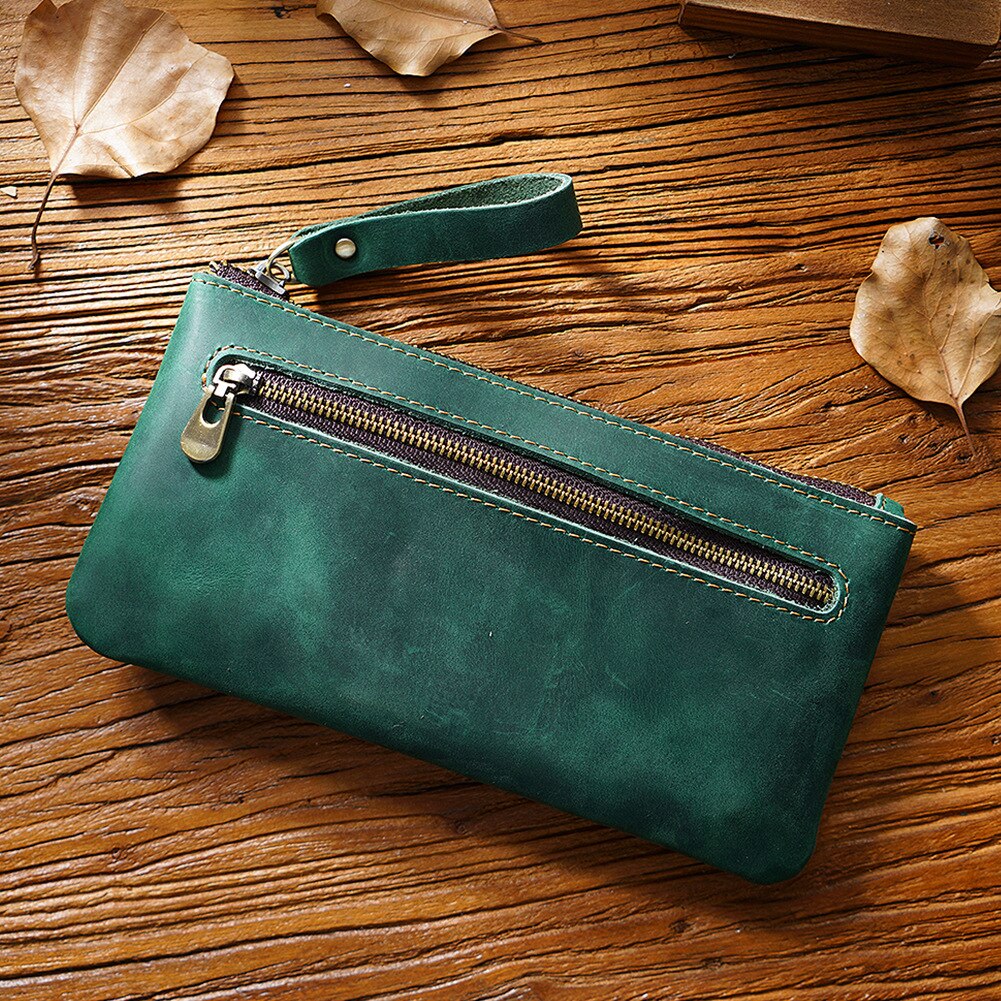 Handmade Luxury Leather Zipper Pencil Case