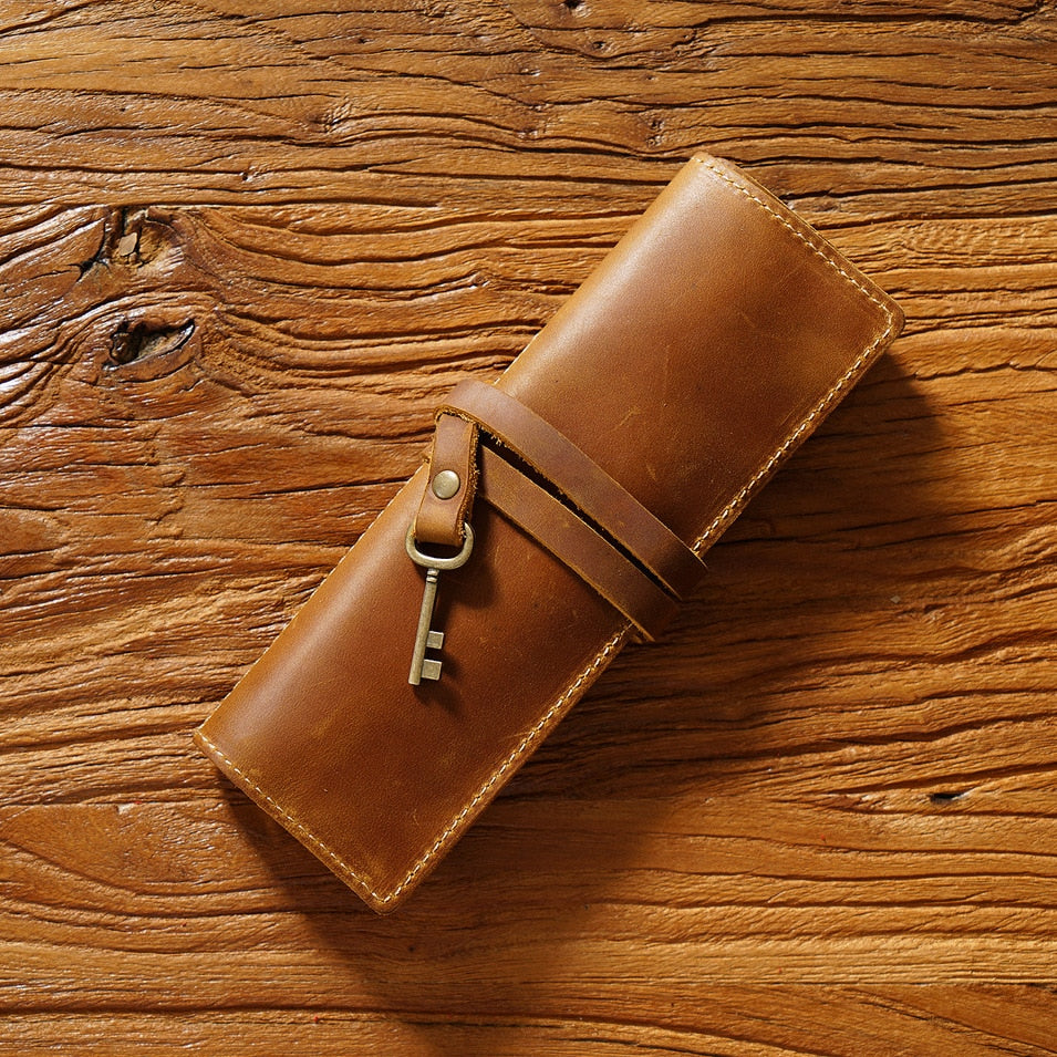 Vintage Handmade Roll-Up Pencil Case