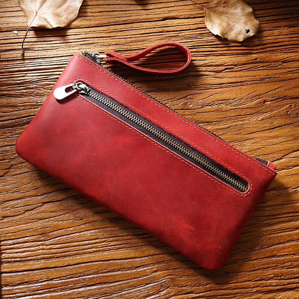 Handmade Luxury Leather Zipper Pencil Case