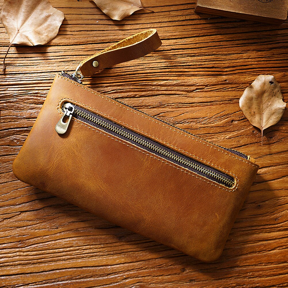 Handmade Luxury Leather Zipper Pencil Case
