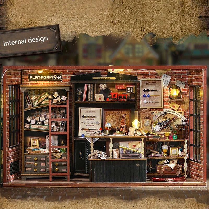 Miniature Ollivander's Wand Shop Book Nook