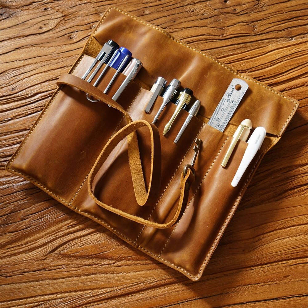 Vintage Handmade Roll-Up Pencil Case