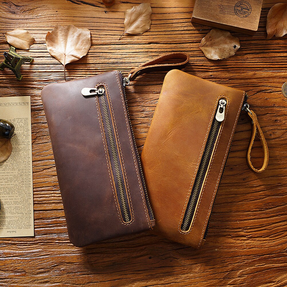Handmade Luxury Leather Zipper Pencil Case