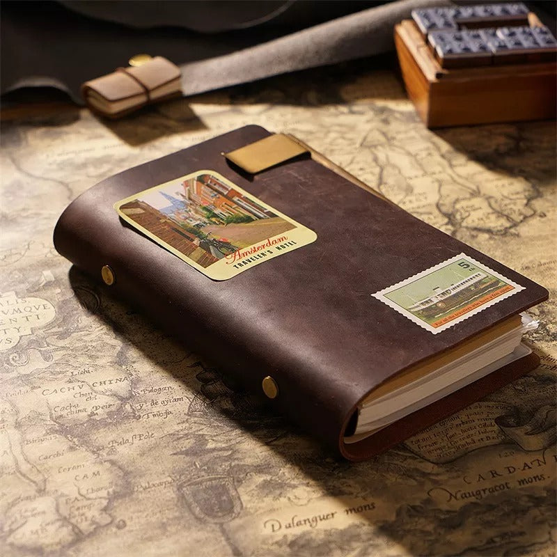 Vintage Luxury Leather Ring Binder Planners