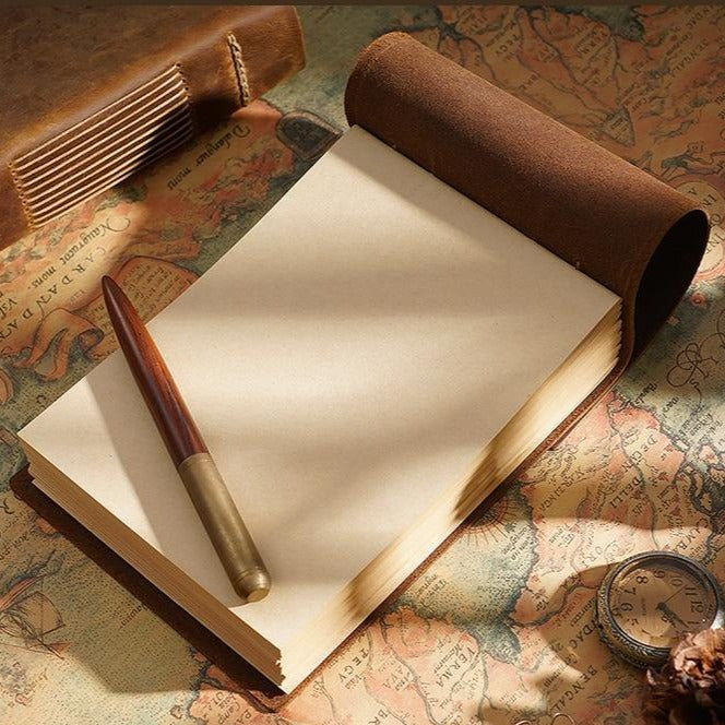 Hand-Sewn Vintage Leather Journal - The Vintage Stationery Store