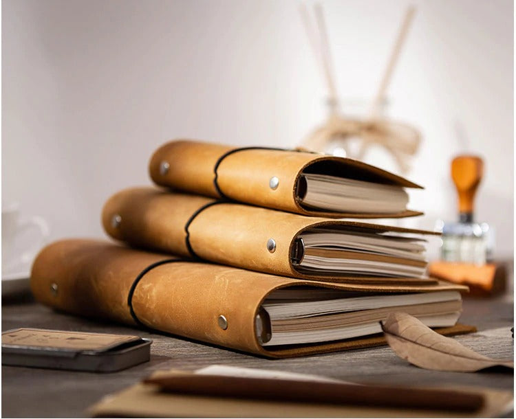 Luxe Handcrafted Italic Leather Notebook