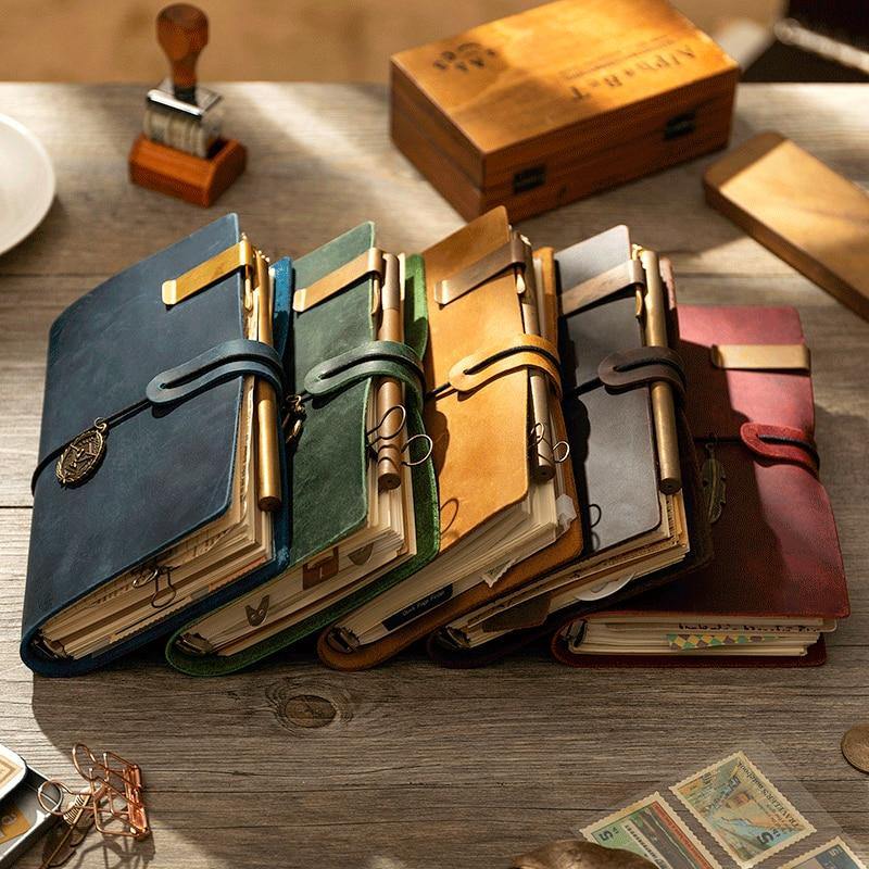 Luxe Handcrafted Italic Leather Notebook - The Vintage Stationery Store
