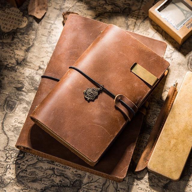 Luxe Handcrafted Italic Leather Notebook - The Vintage Stationery Store