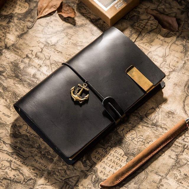 Luxe Handcrafted Italic Leather Notebook - The Vintage Stationery Store