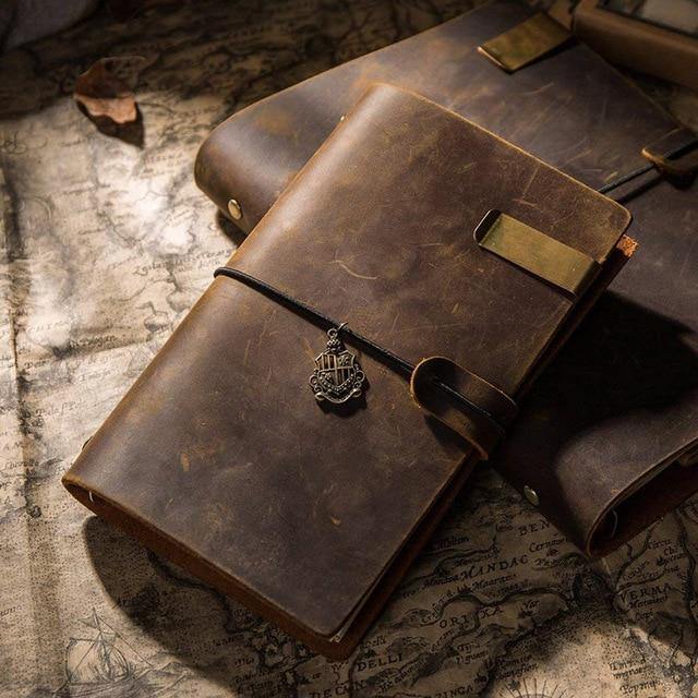 Luxe Handcrafted Italic Leather Notebook - The Vintage Stationery Store