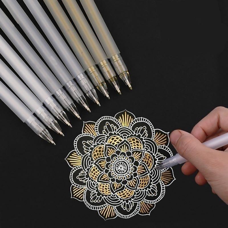 Vintage Metallic Gel Pens (3 pcs) - The Vintage Stationery Store