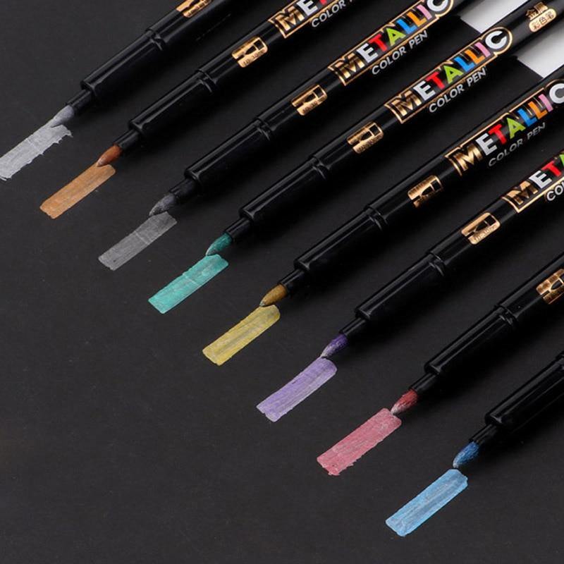 Multicolor Metallic Pen Set - 8 pieces/set - The Vintage Stationery Store