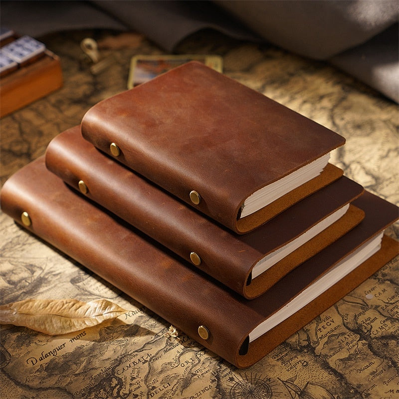 Vintage Luxury Leather Ring Binder Planners