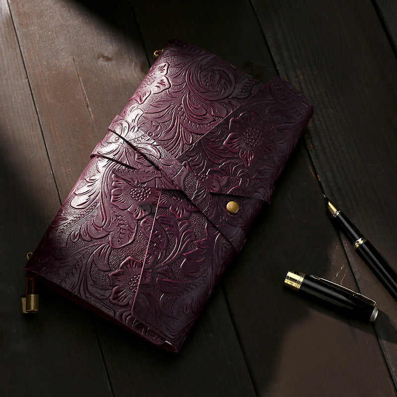 Vintage Textured Leather Wraparound Journal