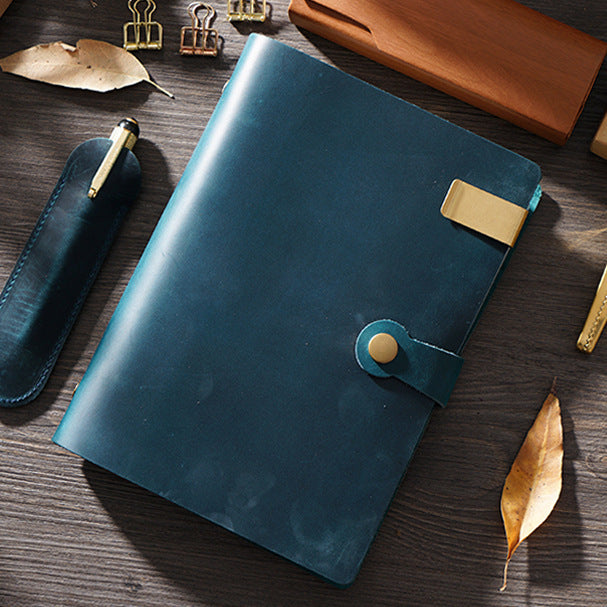 Vintage Large Leather Ring Binder Sketchbook (A5)