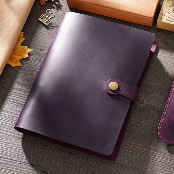 Vintage Large Leather Ring Binder Sketchbook (A5)