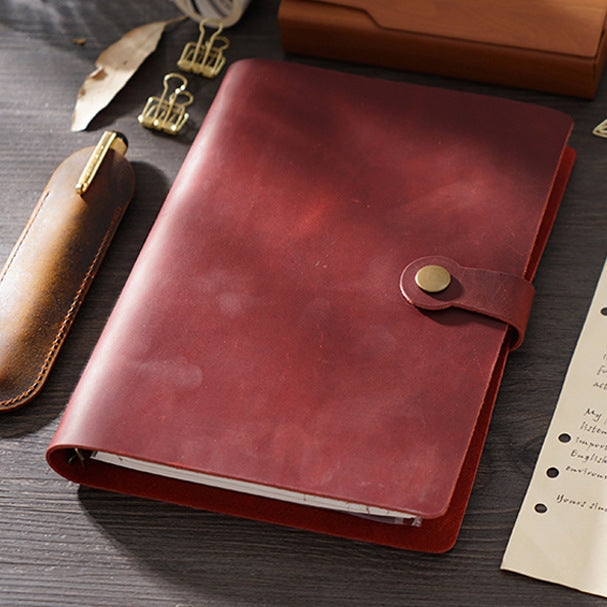 Vintage Large Leather Ring Binder Sketchbook (A5)