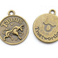 Vintage Brass Zodiac Charm