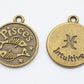 Vintage Brass Zodiac Charm