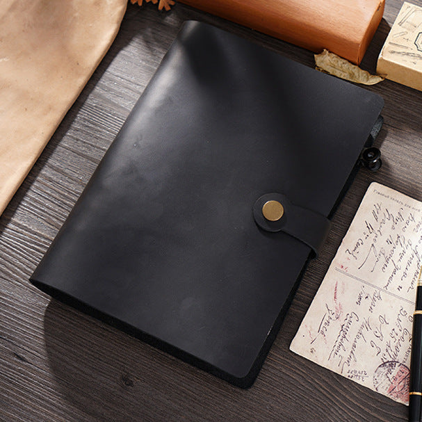 Vintage Large Leather Ring Binder Sketchbook (A5)