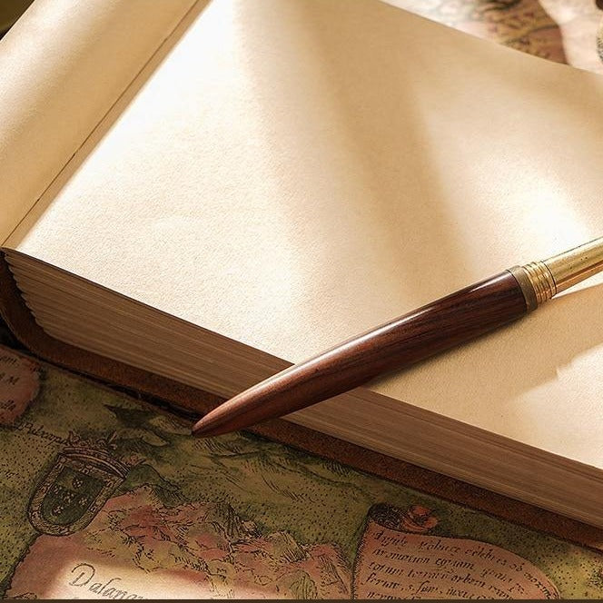 Embossed Vintage Leather-Bound Journal - The Vintage Stationery Store