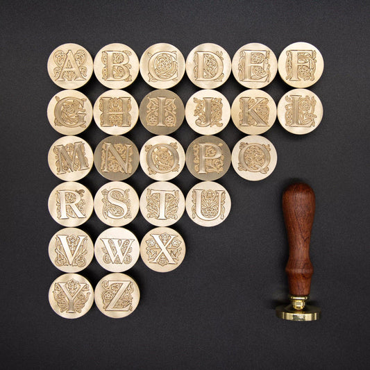 Vintage Initial Wax Stamps With Handle - The Vintage Stationery Store