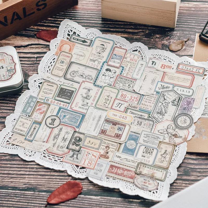 Vintage Decorative Stickers with Metal Box - 100 pcs - The Vintage Stationery Store