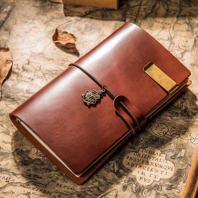 Luxe Handcrafted Italic Leather Notebook - The Vintage Stationery Store