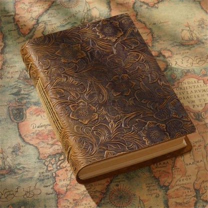 Embossed Vintage Leather-Bound Journal – theleatherjournalstore